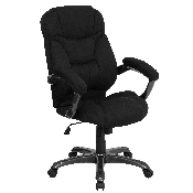 High Back Black Microfiber Contemporary Executive Swivel Ergonomic Office Chair with Arms, GO-725-BK-GG