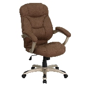 High Back Brown Microfiber Contemporary Executive Swivel Ergonomic Office Chair with Arms, GO-725-BN-GG