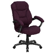 High Back Grape Microfiber Contemporary Executive Swivel Ergonomic Office Chair with Arms, GO-725-GRPE-GG