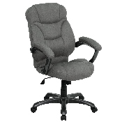 High Back Gray Microfiber Contemporary Executive Swivel Ergonomic Office Chair with Arms, GO-725-GY-GG