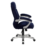 High Back Navy Blue Microfiber Contemporary Executive Swivel Ergonomic Office Chair with Arms, GO-725-NVY-GG