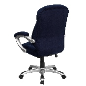 High Back Navy Blue Microfiber Contemporary Executive Swivel Ergonomic Office Chair with Arms, GO-725-NVY-GG