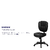 Mid-Back Black LeatherSoft Multifunction Swivel Ergonomic Task Office Chair with Pillow Top Cushioning, GO-930F-BK-LEA-GG