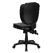 Mid-Back Black LeatherSoft Multifunction Swivel Ergonomic Task Office Chair with Pillow Top Cushioning, GO-930F-BK-LEA-GG