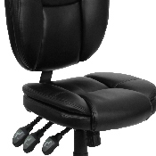 Mid-Back Black LeatherSoft Multifunction Swivel Ergonomic Task Office Chair with Pillow Top Cushioning, GO-930F-BK-LEA-GG