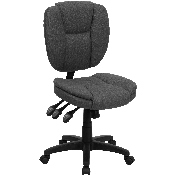 Mid-Back Gray Fabric Multifunction Swivel Ergonomic Task Office Chair with Pillow Top Cushioning, GO-930F-GY-GG
