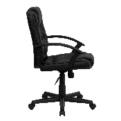 Mid-Back Black LeatherSoft Swivel Task Office Chair with Arms, GO-937M-BK-LEA-GG