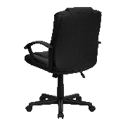 Mid-Back Black LeatherSoft Swivel Task Office Chair with Arms, GO-937M-BK-LEA-GG
