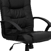 Mid-Back Black LeatherSoft Swivel Task Office Chair with Arms, GO-937M-BK-LEA-GG