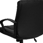 Mid-Back Black LeatherSoft Swivel Task Office Chair with Arms, GO-937M-BK-LEA-GG