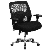 HERCULES Series 24/7 Intensive Use Big & Tall 500 lb. Rated Black Mesh Executive Ergonomic Office Chair with Ratchet Back, GO-99-3-GG
