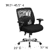 HERCULES Series 24/7 Intensive Use Big & Tall 500 lb. Rated Black Mesh Executive Ergonomic Office Chair with Ratchet Back, GO-99-3-GG