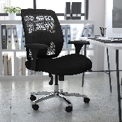HERCULES Series 24/7 Intensive Use Big & Tall 500 lb. Rated Black Mesh Executive Ergonomic Office Chair with Ratchet Back, GO-99-3-GG