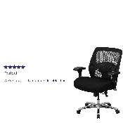 HERCULES Series 24/7 Intensive Use Big & Tall 500 lb. Rated Black Mesh Executive Ergonomic Office Chair with Ratchet Back, GO-99-3-GG