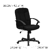 Mid-Back Black Fabric Executive Swivel Office Chair with Nylon Arms, GO-ST-6-BK-GG