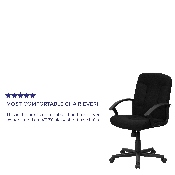 Mid-Back Black Fabric Executive Swivel Office Chair with Nylon Arms, GO-ST-6-BK-GG