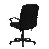 Mid-Back Black Fabric Executive Swivel Office Chair with Nylon Arms, GO-ST-6-BK-GG