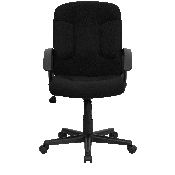 Mid-Back Black Fabric Executive Swivel Office Chair with Nylon Arms, GO-ST-6-BK-GG