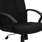 Mid-Back Black Fabric Executive Swivel Office Chair with Nylon Arms, GO-ST-6-BK-GG