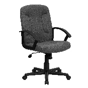 Mid-Back Gray Fabric Executive Swivel Office Chair with Nylon Arms, GO-ST-6-GY-GG