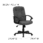 Mid-Back Gray Fabric Executive Swivel Office Chair with Nylon Arms, GO-ST-6-GY-GG