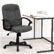 Mid-Back Gray Fabric Executive Swivel Office Chair with Nylon Arms, GO-ST-6-GY-GG