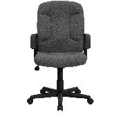 Mid-Back Gray Fabric Executive Swivel Office Chair with Nylon Arms, GO-ST-6-GY-GG