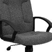 Mid-Back Gray Fabric Executive Swivel Office Chair with Nylon Arms, GO-ST-6-GY-GG