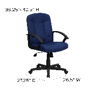 Mid-Back Navy Fabric Executive Swivel Office Chair with Nylon Arms, GO-ST-6-NVY-GG