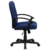 Mid-Back Navy Fabric Executive Swivel Office Chair with Nylon Arms, GO-ST-6-NVY-GG