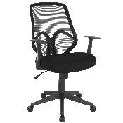 Salerno Series High Back Black Mesh Office Chair with Arms, GO-WY-193A-A-BK-GG