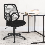 Salerno Series High Back Black Mesh Office Chair with Arms, GO-WY-193A-A-BK-GG