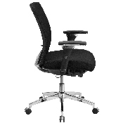 HERCULES Series 24/7 Intensive Use 300 lb. Rated Black Fabric Multifunction Ergonomic Office Chair with Seat Slider, GO-WY-85-6-GG