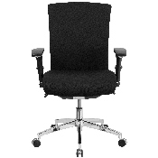 HERCULES Series 24/7 Intensive Use 300 lb. Rated Black Fabric Multifunction Ergonomic Office Chair with Seat Slider, GO-WY-85-6-GG