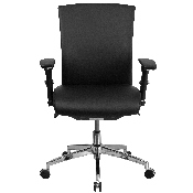 HERCULES Series 24/7 Intensive Use 300 lb. Rated Black LeatherSoft Multifunction Ergonomic Office Chair with Seat Slider, GO-WY-85-7-GG