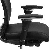 HERCULES Series 24/7 Intensive Use 300 lb. Rated Black LeatherSoft Multifunction Ergonomic Office Chair with Seat Slider, GO-WY-85-7-GG
