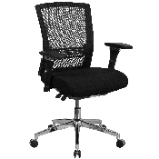 HERCULES Series 24/7 Intensive Use 300 lb. Rated Black Mesh Multifunction Ergonomic Office Chair with Seat Slider, GO-WY-85-8-GG