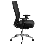 HERCULES Series 24/7 Intensive Use 300 lb. Rated Black LeatherSoft Multifunction Ergonomic Office Chair with Seat Slider, GO-WY-85H-1-GG, GO-WY-85H-1-GG