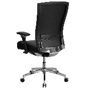HERCULES Series 24/7 Intensive Use 300 lb. Rated Black LeatherSoft Multifunction Ergonomic Office Chair with Seat Slider, GO-WY-85H-1-GG, GO-WY-85H-1-GG