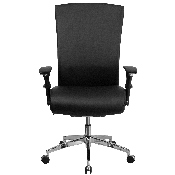HERCULES Series 24/7 Intensive Use 300 lb. Rated Black LeatherSoft Multifunction Ergonomic Office Chair with Seat Slider, GO-WY-85H-1-GG, GO-WY-85H-1-GG