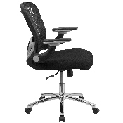 Mid-Back Black Mesh Executive Swivel Ergonomic Office Chair with Height Adjustable Flip-Up Arms, GO-WY-87-2-GG