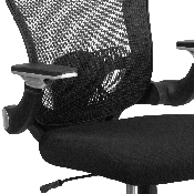 Mid-Back Black Mesh Executive Swivel Ergonomic Office Chair with Height Adjustable Flip-Up Arms, GO-WY-87-2-GG