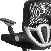 Mid-Back Black Mesh Executive Swivel Ergonomic Office Chair with Height Adjustable Flip-Up Arms, GO-WY-87-2-GG