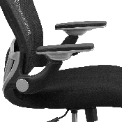 Mid-Back Black Mesh Executive Swivel Ergonomic Office Chair with Height Adjustable Flip-Up Arms, GO-WY-87-2-GG