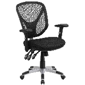 Mid-Back Black Mesh Multifunction Swivel Ergonomic Task Office Chair with Adjustable Arms, GO-WY-89-GG