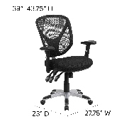 Mid-Back Black Mesh Multifunction Swivel Ergonomic Task Office Chair with Adjustable Arms, GO-WY-89-GG