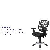 Mid-Back Black Mesh Multifunction Swivel Ergonomic Task Office Chair with Adjustable Arms, GO-WY-89-GG