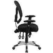 Mid-Back Black Mesh Multifunction Swivel Ergonomic Task Office Chair with Adjustable Arms, GO-WY-89-GG