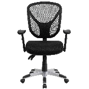 Mid-Back Black Mesh Multifunction Swivel Ergonomic Task Office Chair with Adjustable Arms, GO-WY-89-GG