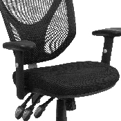 Mid-Back Black Mesh Multifunction Swivel Ergonomic Task Office Chair with Adjustable Arms, GO-WY-89-GG